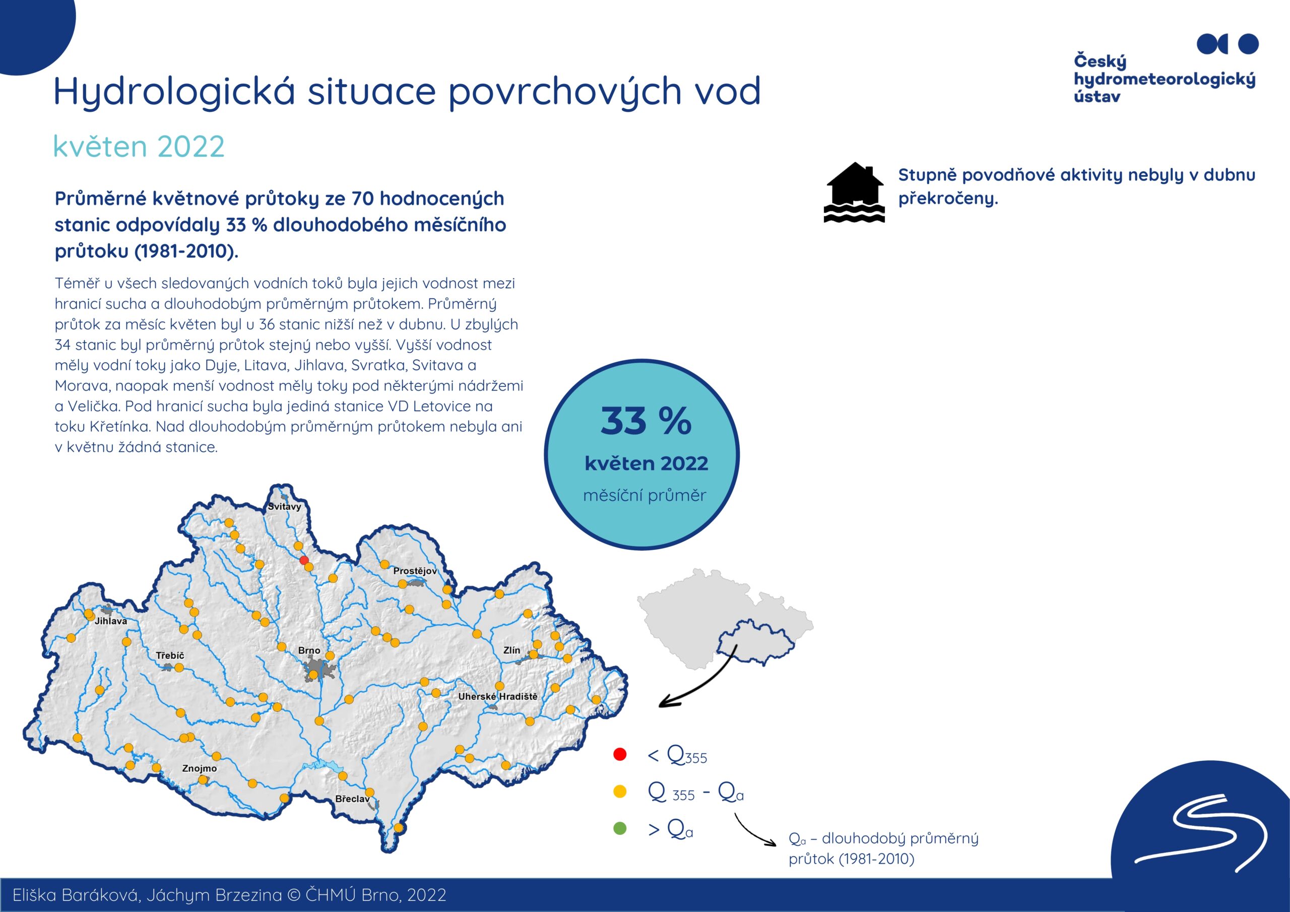Hydrologická situace povrchových vod na pobočce Brno – květen 20221 min čtení