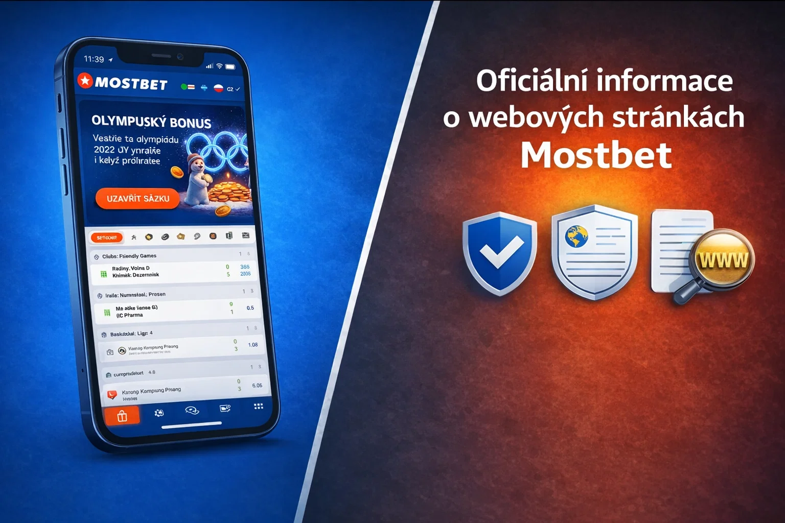 Oficiální informace o webových stránkách Mostbet